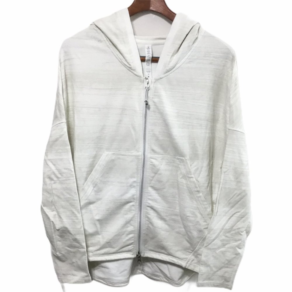 Lululemon Abstract Beige Hoodie Jacket Size 10